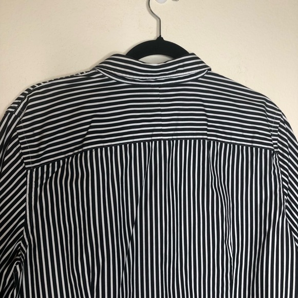LAUREN RALPH LAUREN Striped Button-Down Shirt Black White 100% Cotton Size: 16 W - Picture 12 of 16